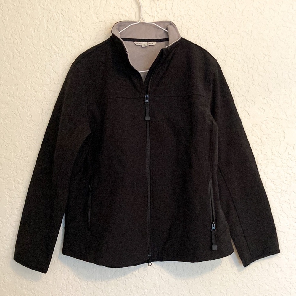 New port authority black zip up jacket